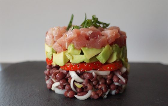 Tartar de atún con azukis